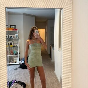 Princess Polly Green Ruched Mini Dress